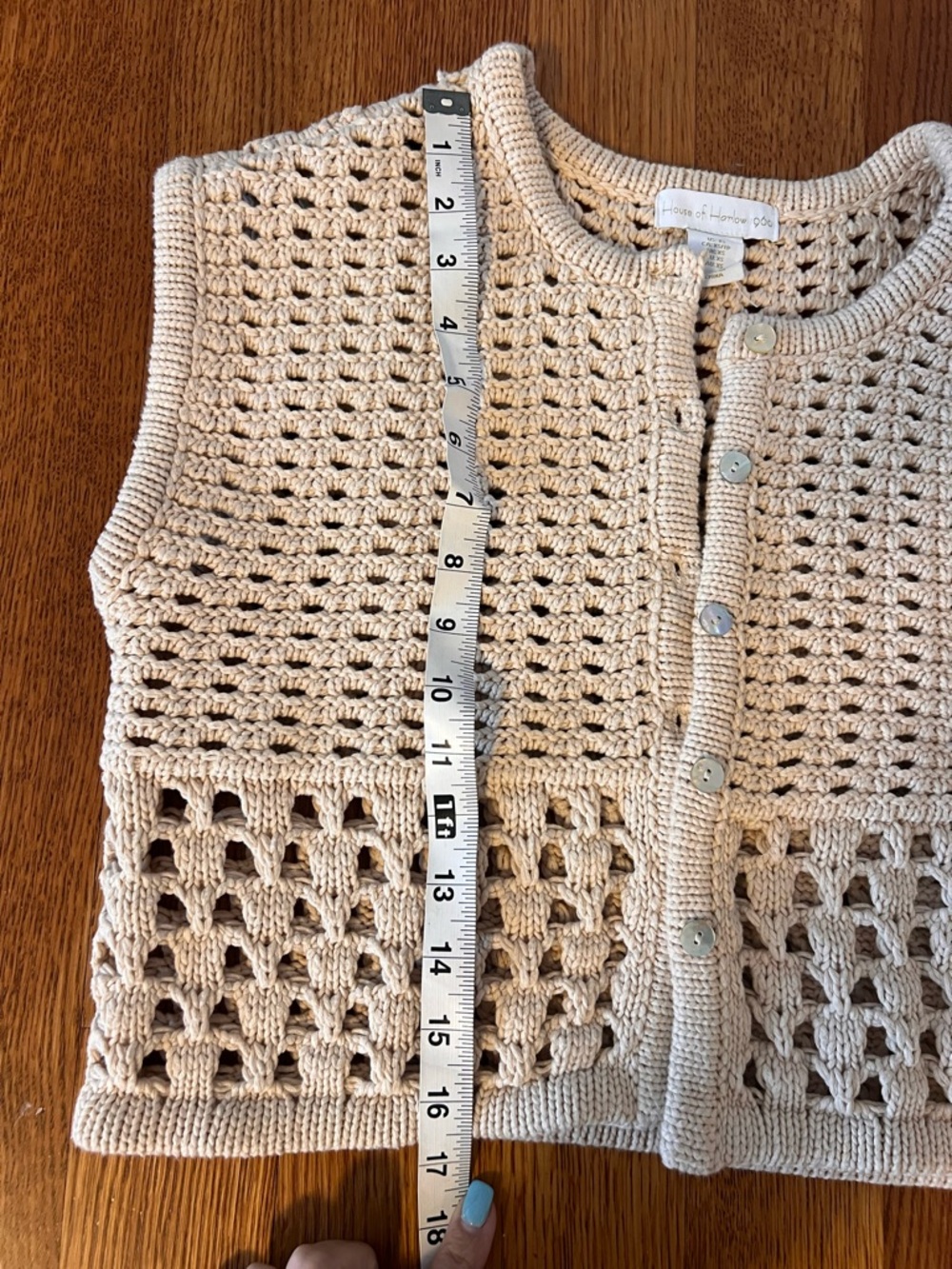 House of Harlow 1960 Cream Crochet Knit Vest - Picture 3 of 7